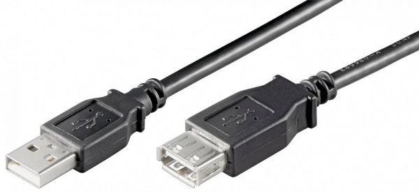 USB 2.0 Hi-Speed Verlängerungskabel 0,3m, schwarz